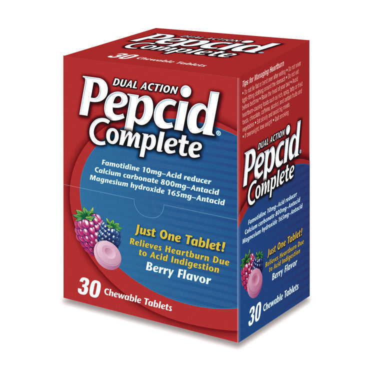 Complete Dual-Action Antacid, Berry Flavor, 30/Box