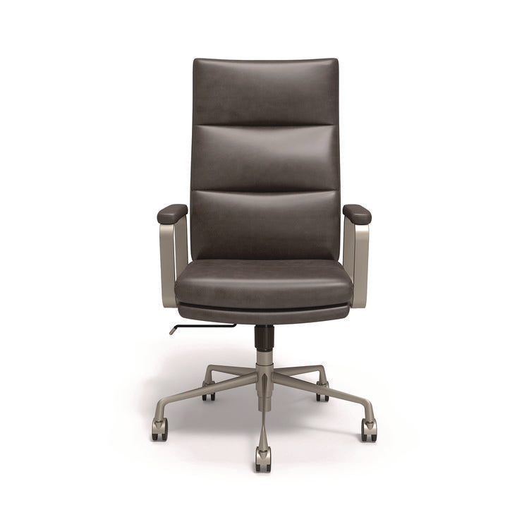 Industria 3-40C Ergonomic Bonded Leather Swivel Manager Chair, Supports Up to 275 lbs, 18.31  to 21.85  Seat Height, Gray