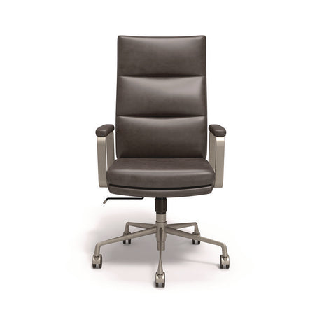 Industria 3-40C Ergonomic Bonded Leather Swivel Manager Chair, Supports Up to 275 lbs, 18.31  to 21.85  Seat Height, Gray