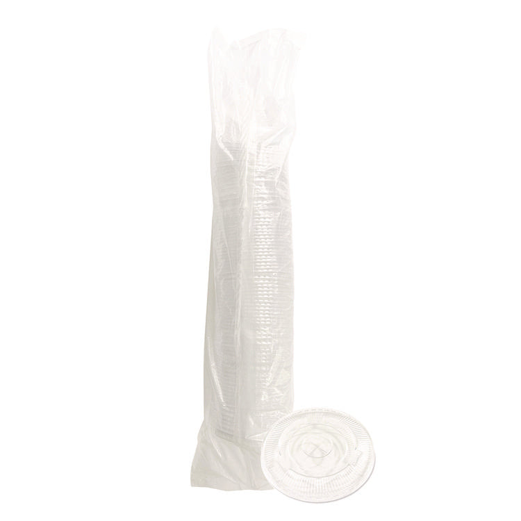 Crystal-Clear Cold Cup Straw-Slot Lids, Fits 9 oz to 10 oz Cups, Clear, 100/Pack