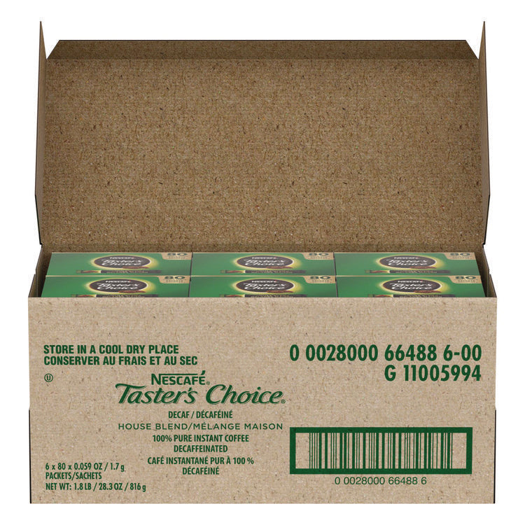 Taster s Choice Stick Pack, Decaf, 0.06oz, 80/Box, 6 Boxes/Carton