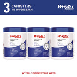 Disinfecting Wipes, 1-Ply, 5.16 x 8.5, Fresh Scent, White, 185 Sheets/Canister, 3 Canisters/Carton