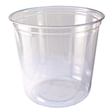 Recycleware Round Deli Container, 24 oz, 4.6  Diameter x 3.6  h, Clear, Plastic, 500/Carton