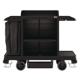 Standard Housekeeping Cart, Plastic, 1 Shelf, 24  x 62.13  x 49.75 , Black