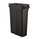 23 Gallon Resin Slim Trash Can, Plastic, Black