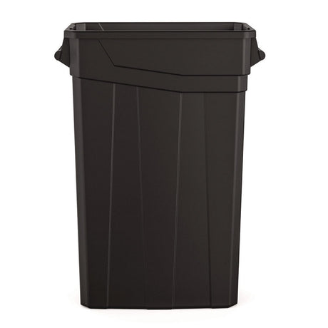 23 Gallon Resin Slim Trash Can, Plastic, Black