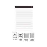 Notepads, Narrow Rule, 50 White 8.5 x 11.75 Sheets, 6/Pack
