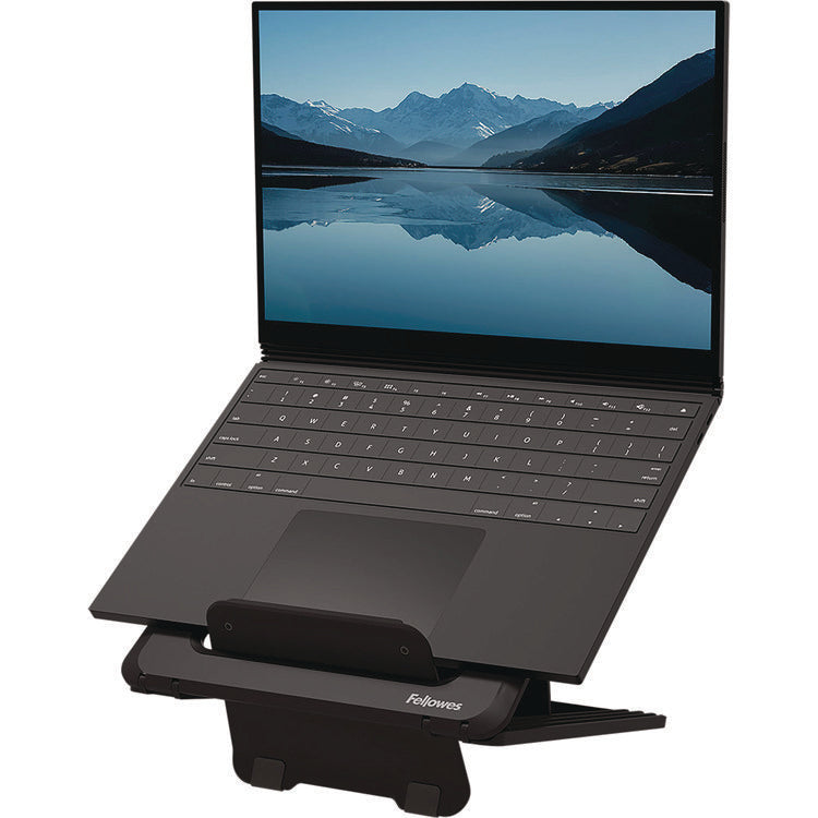 Breyta Laptop Stand, 9.25  x 10.55  x 0.55  to 8 , Black, Supports Up to 8.8 lbs