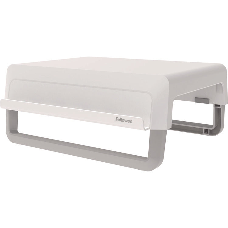 Breyta Monitor Stand, 13.94  x 11.97  x 3.25  to 6 , White, Supports 33 lbs