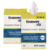 Disinfectant Wipe Jumbo Rolls, 1-Ply, 8 x 6, Lemon, White, 800 Sheets, 2/Carton