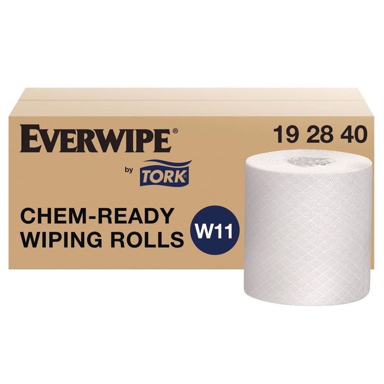 Chem-Ready Wiping Rolls, 1-Ply, 12 x 5.25, White, 180 Sheets, 6 Rolls/Carton