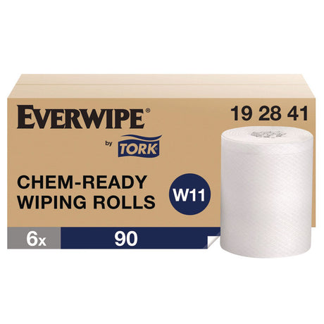 Chem-Ready Wiping Rolls, 1-Ply, 12 x 12, White, 90 Sheets, 6 Rolls/Carton