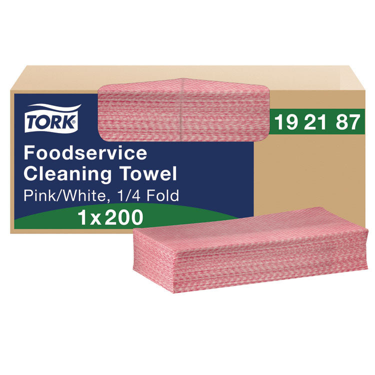 Foodservice Cleaning Towel, 1-Ply, 6 x 10.75, Pink, 200/Carton