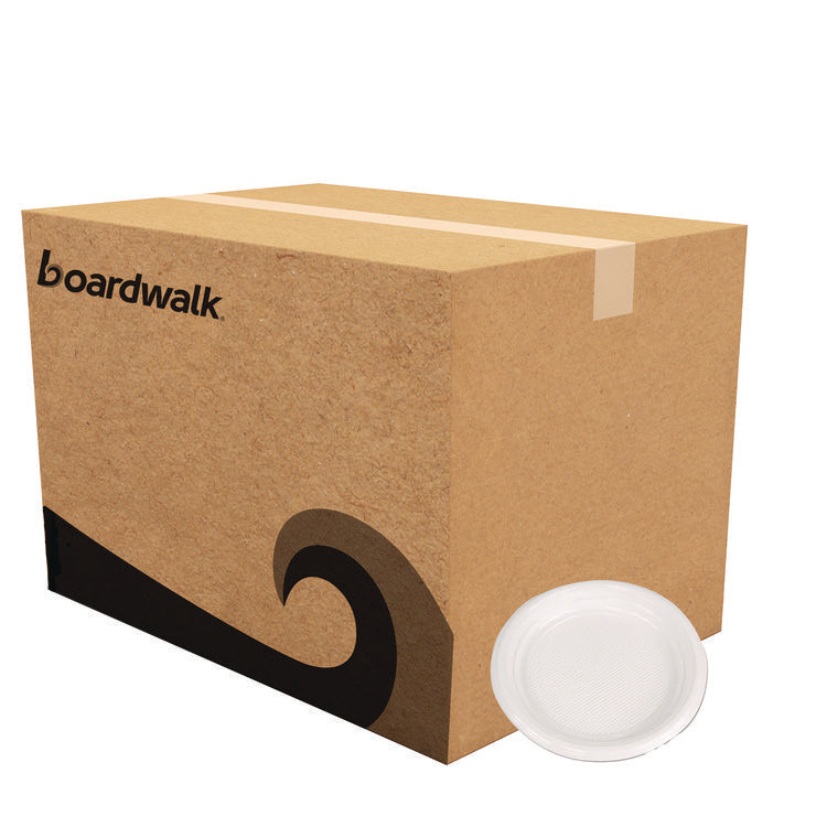 Hi-Impact Plastic Dinnerware, Plate, 6  dia, White, 1,000/Carton