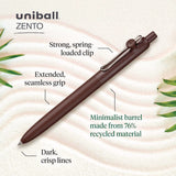 Zento Gel Pen, Retractable, Medium 0.7 mm, Black Ink, Adobe/Linen/Mist/Umber Barrel Colors, Dozen