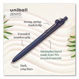 Zento Gel Pen, Retractable, Medium 0.7 mm, Black Ink, Coastal/Fog/Ivory/Lavender Barrel Colors, Dozen