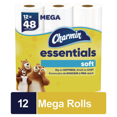 Essentials Soft Bathroom Tissue, Septic Safe, 2-Ply, White, 330 Sheets/Roll, 12 Rolls/Carton