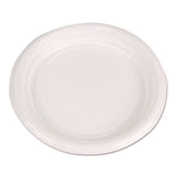 Hi-Impact Plastic Dinnerware, Plate, 6  dia, White, 1,000/Carton