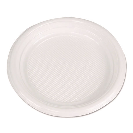 Hi-Impact Plastic Dinnerware, Plate, 6  dia, White, 1,000/Carton