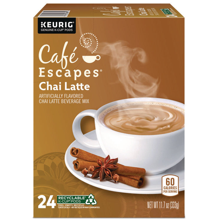 Cafe Escapes Chai Latte K-Cups, 24/Box