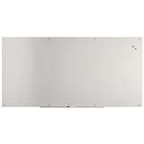 Magnetic Tempered Glass Dry Erase Board, 96  x 48 , White Surface