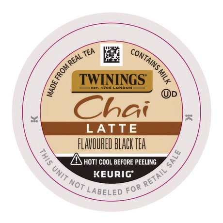 Tea K-Cups, Chai Tea with Non-Fat Milk and Sweetener, 25% Less Sugar, 0.53 oz K-Cups, 22/Box