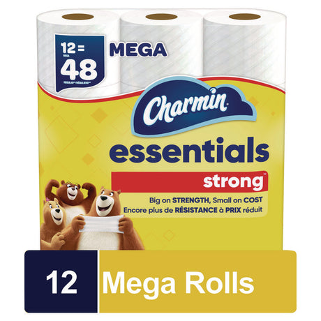 Essentials Strong Bathroom Tissue, Septic Safe, 1-Ply, White, 429/Roll, 12 Rolls/Pack