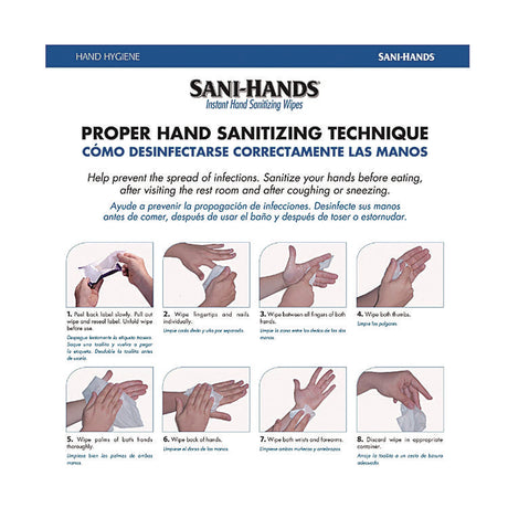 PDI Sani-Hands Instant Hand Sanitizing Wipes, 7.5 x 6, Unscented, White, 220/Canister, 6 Canisters/Carton