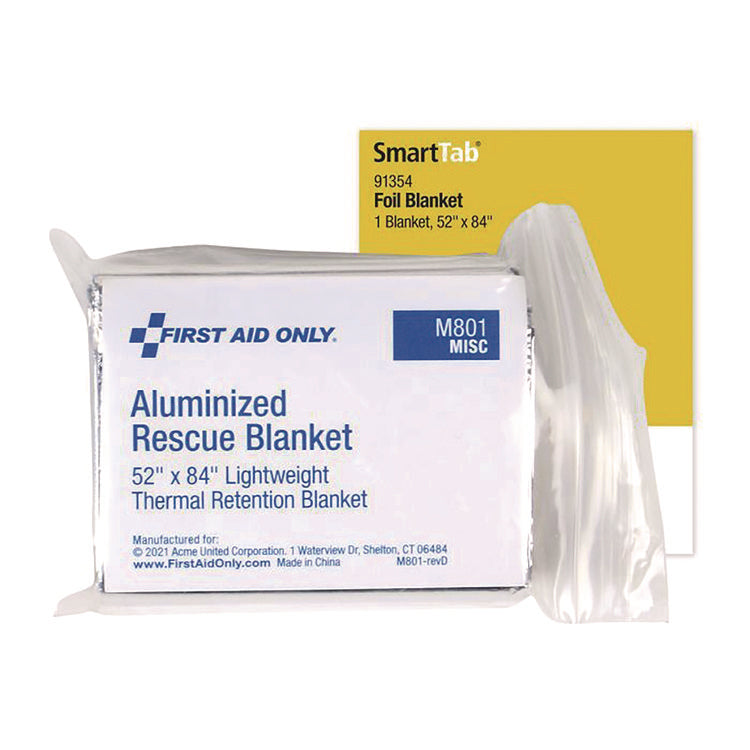 SmartCompliance Aluminized Rescue Blanket, 52 x 84, Silver