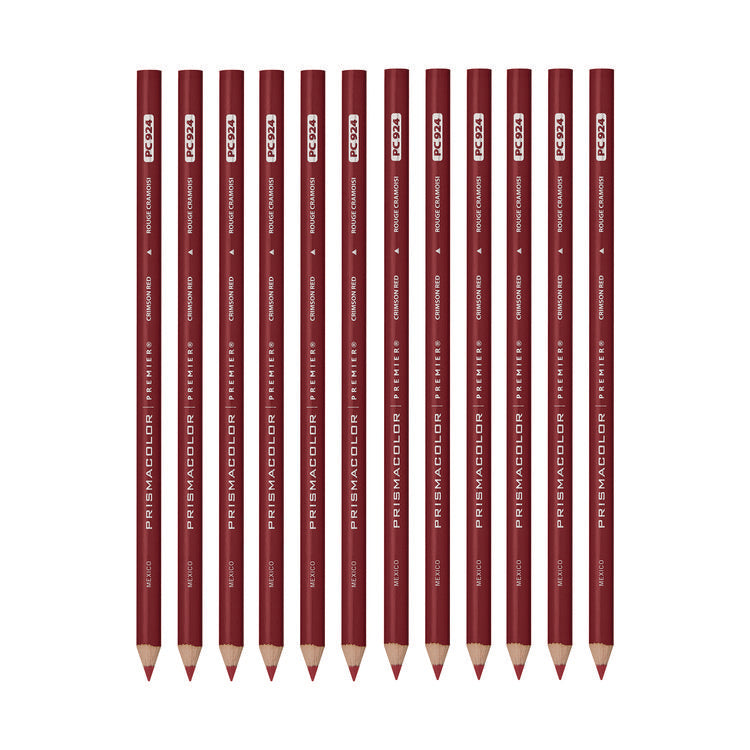 Premier Colored Pencil, Crimson Red Lead, Crimson Red Barrel, 12/Pack