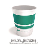 Insulated Paper Cup, 10 oz, White/Teal, 40/Pack