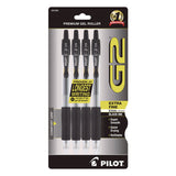 G2 Premium Gel Pen, Retractable, Extra-Fine 0.5 mm, Black Ink, Smoke/Black Barrel, 4/Pack