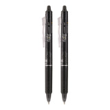 FriXion Ball Clicker Erasable Gel Pen, Retractable, Fine 0.7 mm, Black Ink and Barrel, 2/Pack