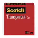 Transparent Tape, 1  Core, 0.5  x 72 yds, Transparent