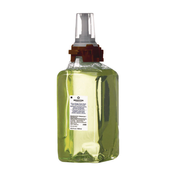 ADX Foaming Hand Soap Refills, Hand/Hair/Shower Wash, Citrus Ginger Scent, 1,250 mL, 3/Carton