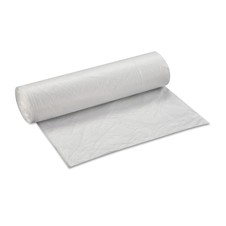 High-Density Commercial Can Liner Value Pack, 45 gal, 12 mic, 40  x 46 , Clear, Interleaved Roll, 25 Bags/Roll, 10 Rolls/CT