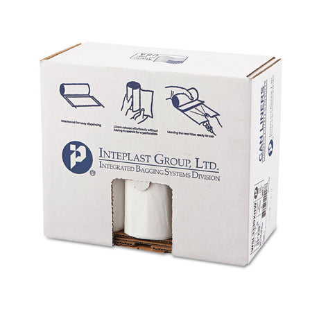 Low-Density Commercial Can Liners, 33 gal, 0.8 mil, 33  x 39 , White, Interleaved Roll, 25 Bags/Roll, 6 Rolls/Carton