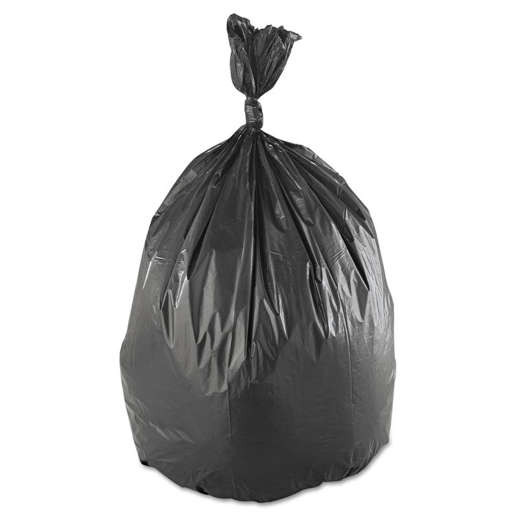 Low-Density Commercial Can Liners, 60 gal, 1.4 mil, 38  x 58 , Black, Interleaved Roll, 20 Bags/Roll, 5 Rolls/Carton