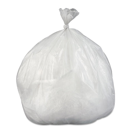 Low-Density Commercial Can Liners, 30 gal, 0.58 mil, 30  x 36 , Clear, Interleaved Roll, 25 Bags/Roll, 10 Rolls/Carton