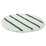 Low Profile Scrub-Strip Carpet Bonnet, 19" Diameter, White/Green
