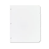 Write and Erase Plain-Tab Paper Dividers, 5-Tab, 11 x 8.5, White, 36 Sets