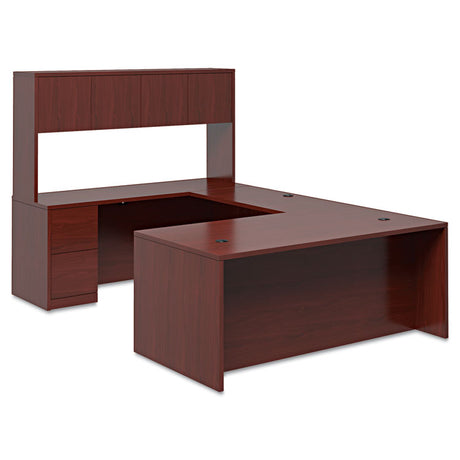 10500 Series "L" Workstation Right Pedestal Desk with Full-Height Pedestal, 72" x 36" x 29.5", Mahogany