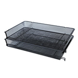 Deluxe Mesh Stacking Side Load Tray, 1 Section, Legal Size Files, 17" x 10.88" x 2.5", Black