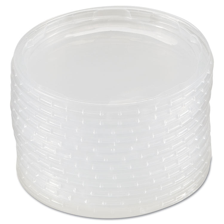 Deli Container Lids, Plug-Style, Clear, Plastic, 50/Pack, 10 Packs/Carton