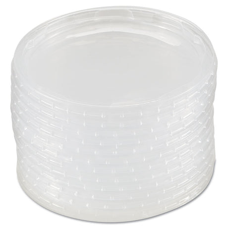 Deli Container Lids, Plug-Style, Clear, Plastic, 50/Pack, 10 Packs/Carton