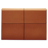 Expanding Wallet, 3.5" Expansion, 1 Section, Elastic Cord Closure, Tabloid Size, Brown