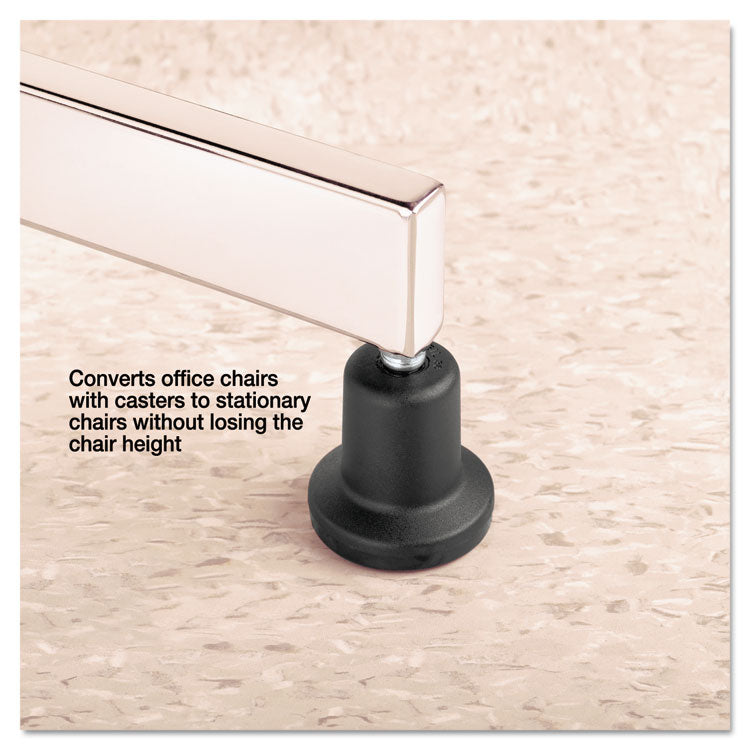 High Profile Bell Glides, Grip Ring Type B Stem, 2.19  x 2.31  Glide, Matte Black, 5/Set