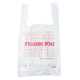 Plastic Thank-You T-Sack, 2 mil, 4  x 15 , White, 2,000/Carton