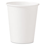 Single-Sided Poly Paper Hot Cups, 10 oz, White, 50 Sleeve, 20 Sleeves/Carton