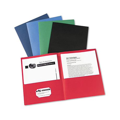 Two-Pocket Folder, 40-Sheet Capacity, 11 x 8.5, Assorted Colors, 25/Box